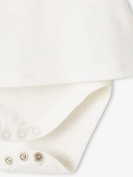 T-shirt Body Col Volanté Bébé Manches Longues Ivoire - Vertbaudet 3 T-shirt Body Col Volanté Bébé Manches Longues Ivoire - Vertbaudet – Image 3