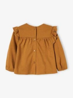 T-shirt Brodé Bébé Manches Longues Caramel - Vertbaudet -Vertbaudet Soldes Magasin t shirt brode bebe manches longues 3