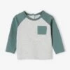 T-shirt Colorblock Bébé Manches Raglan Gris Clair Chiné - Vertbaudet