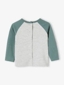 T-shirt Colorblock Bébé Manches Raglan Gris Clair Chiné - Vertbaudet -Vertbaudet Soldes Magasin t shirt colorblock bebe manches raglan 2