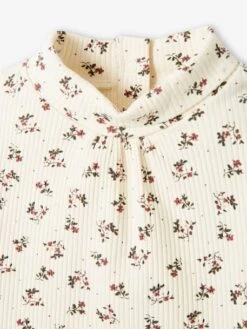 T-shirt Côtelé Bébé Col Roulé écru - Vertbaudet -Vertbaudet Soldes Magasin t shirt cotele bebe col roule 5