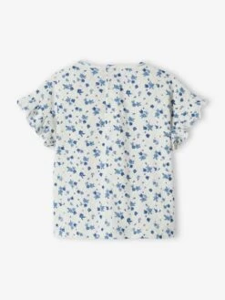 T-shirt Fleuri Bébé En Pointelle écru - Vertbaudet -Vertbaudet Soldes Magasin t shirt fleuri bebe en pointelle 6