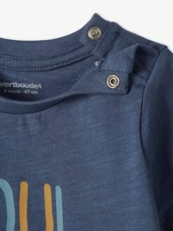 T-shirt Imprimé Bébé Garçon Bleu Jean - Vertbaudet -Vertbaudet Soldes Magasin t shirt imprime bebe garcon 2