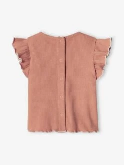 T-shirt Love Bébé Manches Courtes Vieux Rose - Vertbaudet -Vertbaudet Soldes Magasin t shirt love bebe manches courtes 4