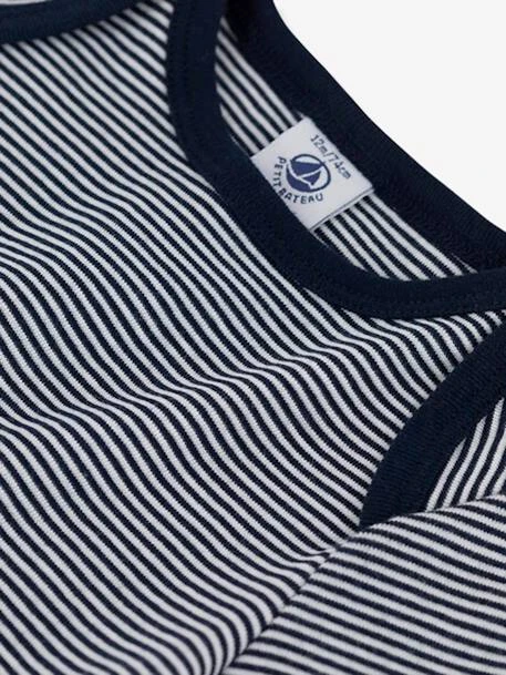 T-shirt Rayé Milleraies Bébé Manches Courtes PETIT BATEAU En Coton Bio Marine Rayé Blanc - Petit Bateau 2 T-shirt Rayé Milleraies Bébé Manches Courtes PETIT BATEAU En Coton Bio Marine Rayé Blanc - Petit Bateau – Image 2