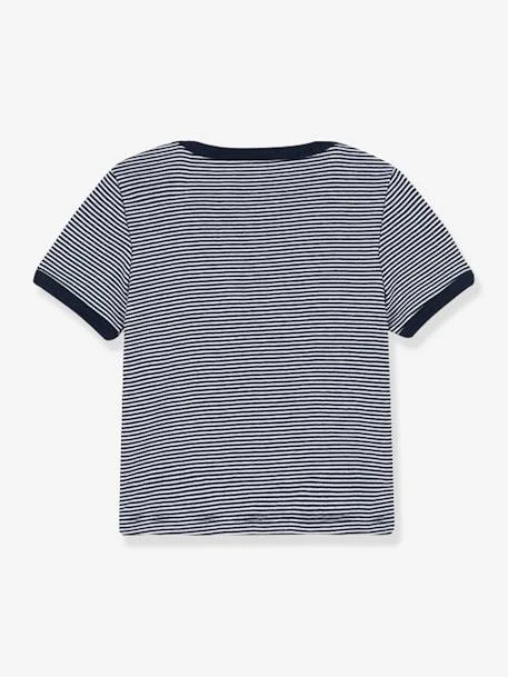 T-shirt Rayé Milleraies Bébé Manches Courtes PETIT BATEAU En Coton Bio Marine Rayé Blanc - Petit Bateau 3 T-shirt Rayé Milleraies Bébé Manches Courtes PETIT BATEAU En Coton Bio Marine Rayé Blanc - Petit Bateau – Image 3