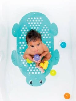 Tapis De Bain Et Rangement 2 En 1 INFANTINO Bleu - Infantino -Vertbaudet Soldes Magasin tapis de bain et rangement 2 en 1 infantino 2