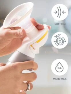 Tire-lait électrique Double Rechargeable Swing Maxi MEDELA + 2 Téterelles Blanc/jaune - Medela -Vertbaudet Soldes Magasin tire lait electrique double rechargeable swing maxi medela 2 teterelles 2