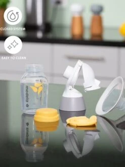 Tire-lait électrique Double Rechargeable Swing Maxi MEDELA + 2 Téterelles Blanc/jaune - Medela -Vertbaudet Soldes Magasin tire lait electrique double rechargeable swing maxi medela 2 teterelles 4