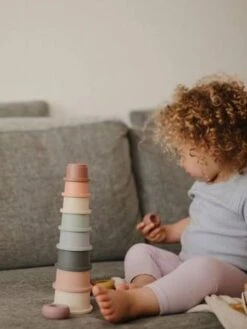 Tour à Empiler - MUSHIE Rose - Mushie -Vertbaudet Soldes Magasin tour a empiler mushie 2