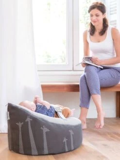 Transat Et Pouf Doomoo Nid BABYMOOV Blanc / Gris - Babymoov -Vertbaudet Soldes Magasin transat et pouf doomoo nid babymoov 2