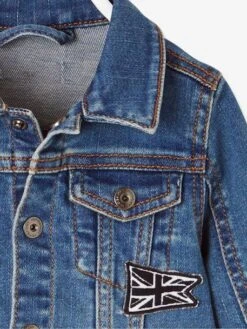 Veste En Jean Bébé Garçon Drapeau Anglais Denim Stone - Vertbaudet -Vertbaudet Soldes Magasin veste en jean bebe garcon drapeau anglais 2
